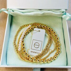 Enewton 4-Piece Gold and Pearl Bracelet Set